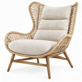 Rattan-Loungesessel mit hoher Rückenlehne, Naturbraun/Beige, 80 × 75 × 105 cm