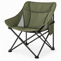 Faltbarer Campingstuhl mit Armlehnen, olivgrün/schwarz, 80 x 54 x 90 cm