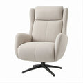 Drehbarer Loungesessel mit hoher Rückenlehne, Beige/Schwarz, 83 x 92 x 110 cm