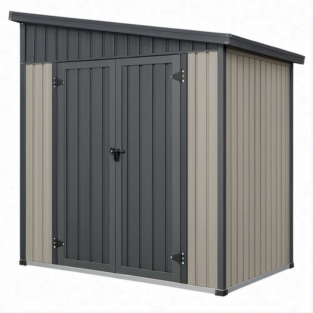 Anthrazit-Taupe aus verzinktem Stahl, 185 × 142 × 184 cm